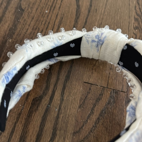 Lele Sadoughi x LoveShackFancy - Beaded Woven Headband, White and Blue, NW - Picture 5 of 5